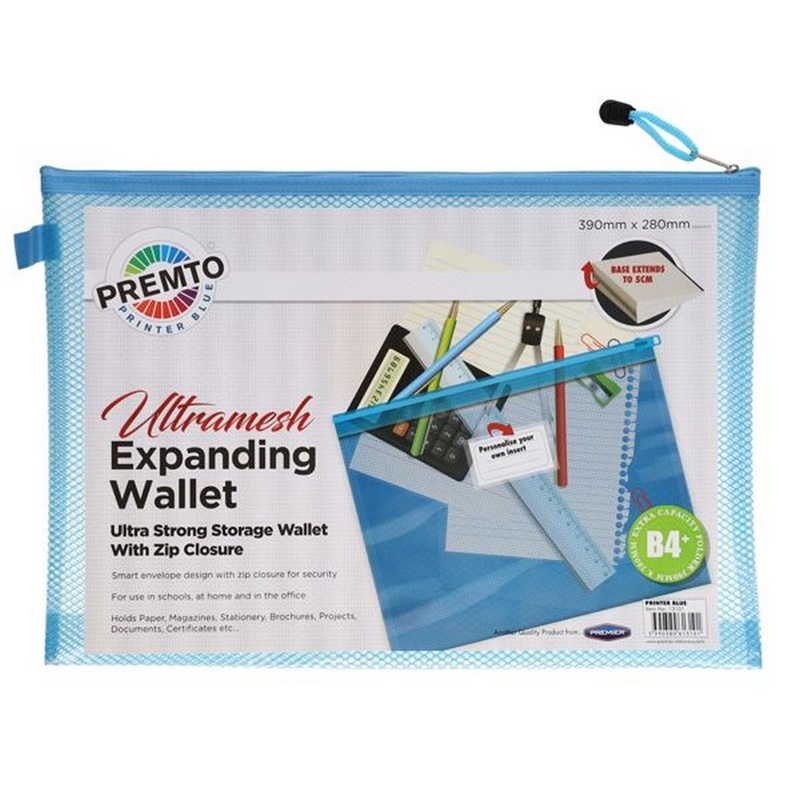 Premto B4+ Ultramesh Expanding Storage Wallet  Printer Blue