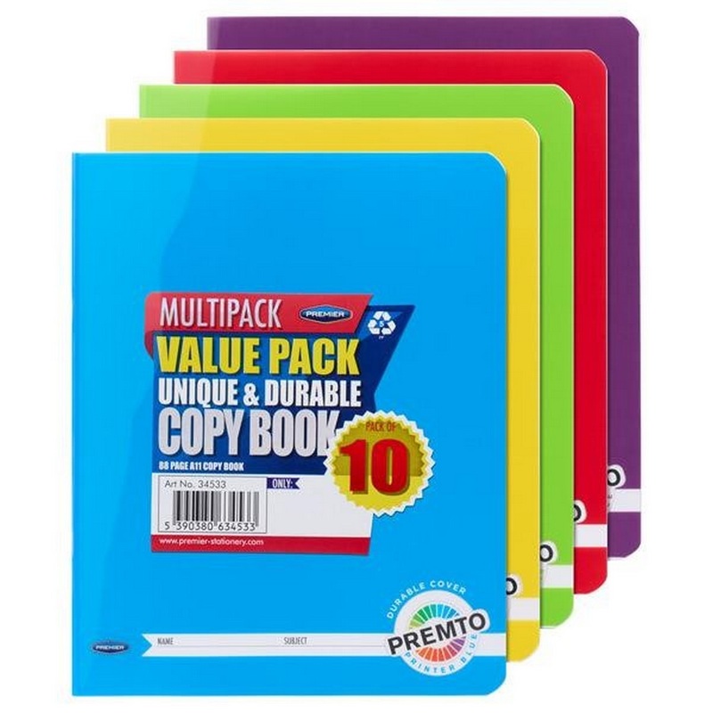 Durable Cover A11 88 Page Copy Book  Pack of 10
