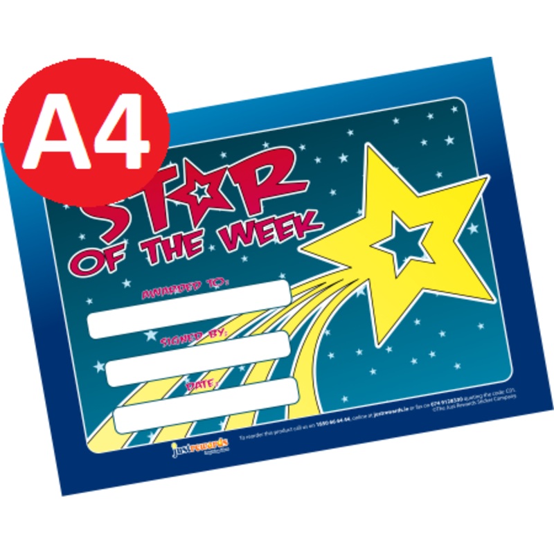 **Jumbo Star of the Week Award Certificates