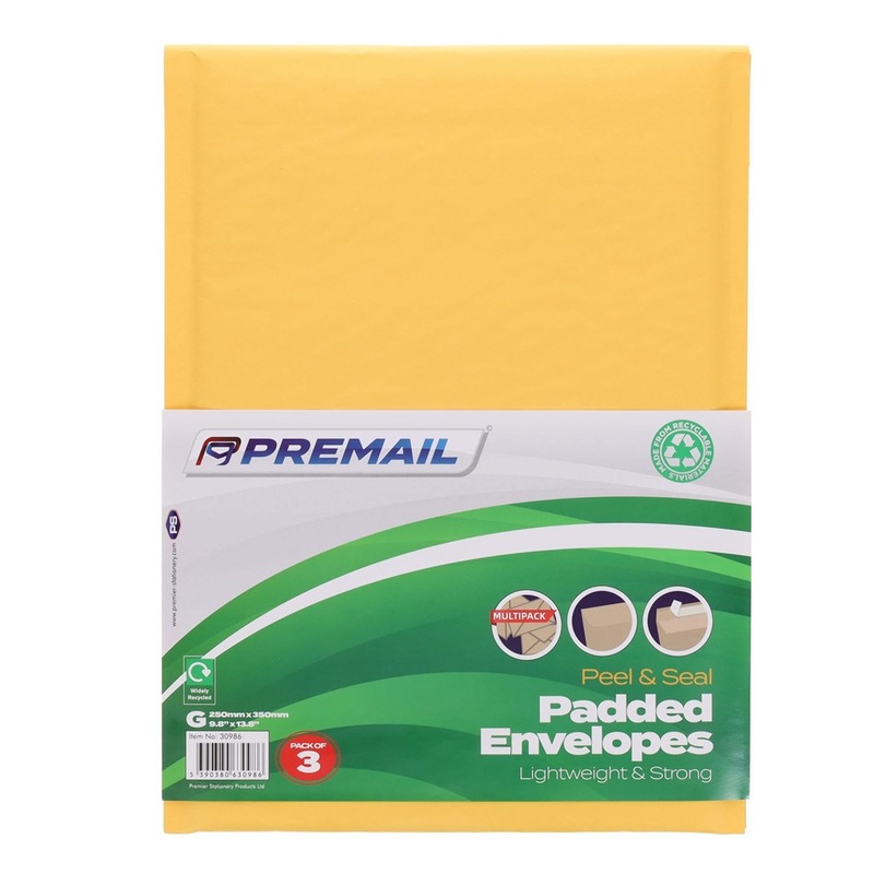 Size G Padded Envelopes Pack of 3