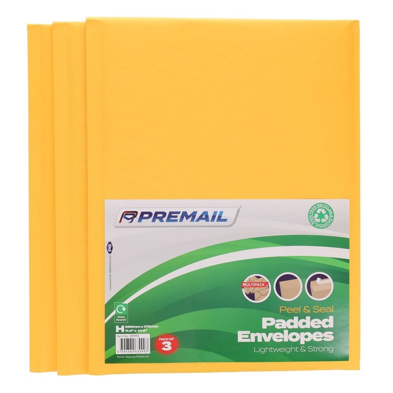 Size H Padded Envelopes Pack of 3