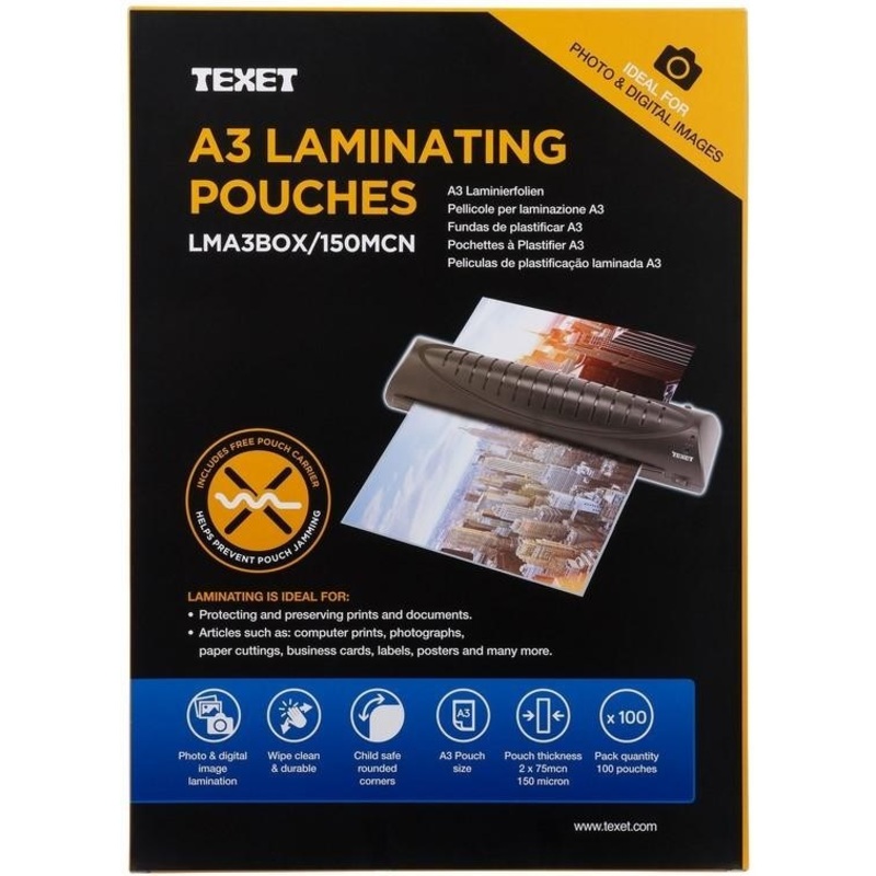 **Texet A3 Laminating Pouches Pack of 100