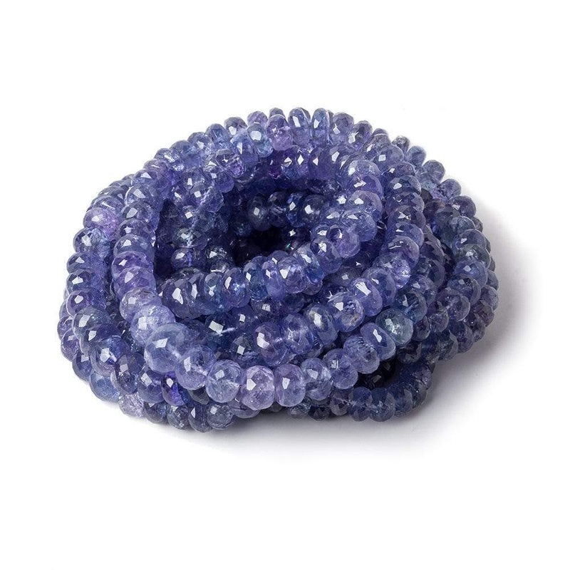 5.5-9mm Tanzanite faceted rondelle beads 17.5 inches 104 pieces (ONLINE ORDER ONLY)