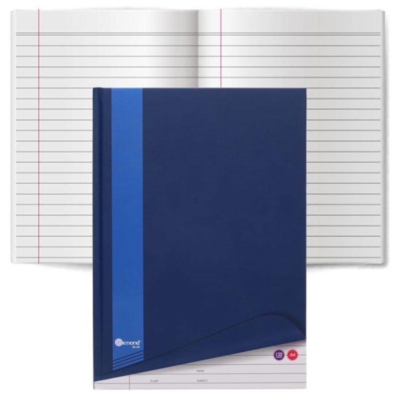 Ormond Blue A4 120 Pg Hardcover Notebook