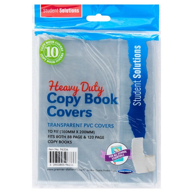 Ormond PVC Heavy Duty Copy Book Covers Pack of 10