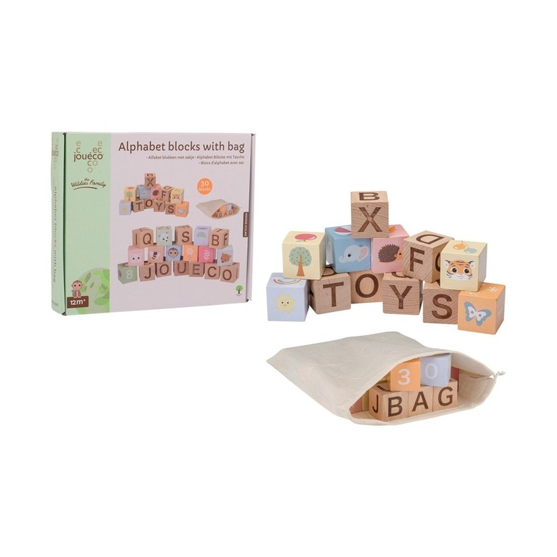 Alphabet blocks with bag