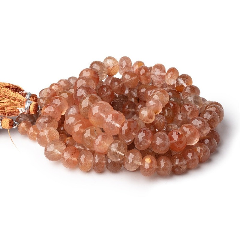 8-13mm Rutilated Quartz Faceted Rondelle Beads 16 inch 55 pieces (ONLINE ORDER ONLY)