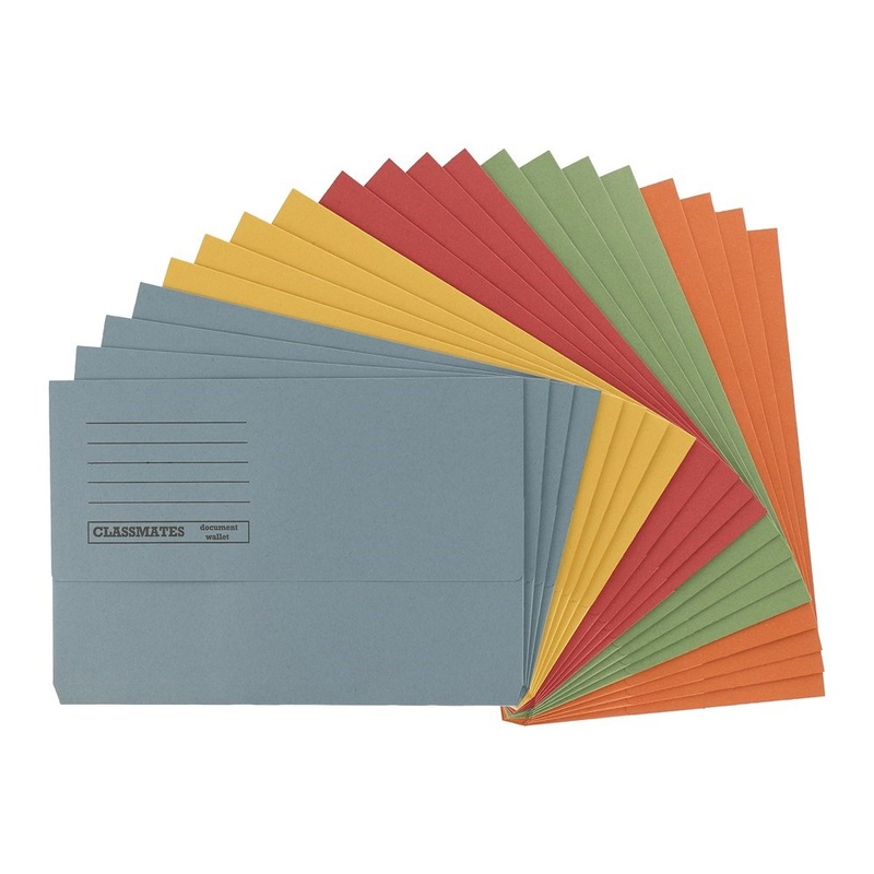 Classmates Document Wallet  Assorted  Pack of 50