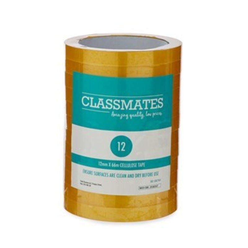 Classmates Golden Tape  12mm x 66m  Pack of 12