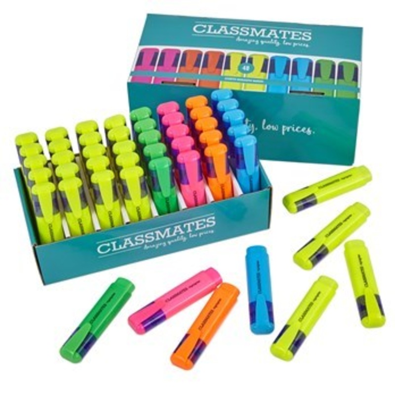 Classmates Highlighters  5 Assorted Colours  Pack of 48