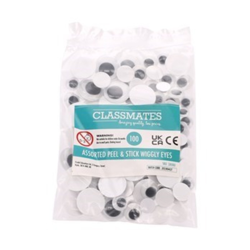 Peel And Stick Wiggle Eyes Pk100