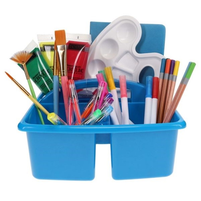 Small Plastic Desktop Caddy Printer Blue