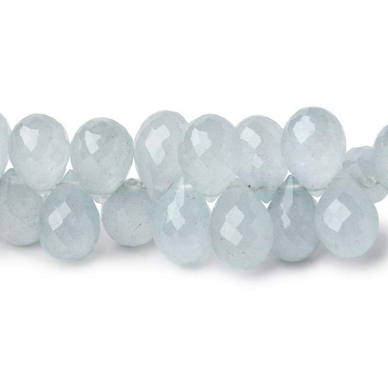 8×6-9×6.5mm Aquamarine Faceted Tear Drop Beads 7.5 inch 70 pieces AAA (ONLINE ORDER ONLY)