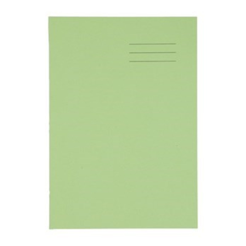 A4 Exercise Book 32 Page, Top Half Plain / Bottom 8mm Ruled, Green  Pack of 100