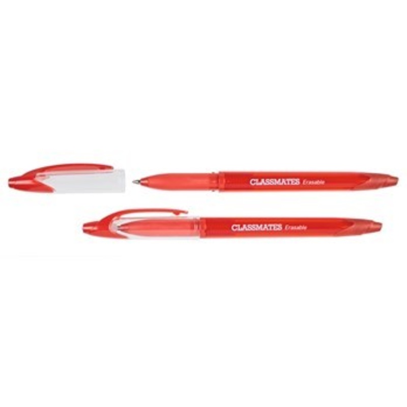 Classmates Erasable Rollerball Pen  Red  Pack of 12