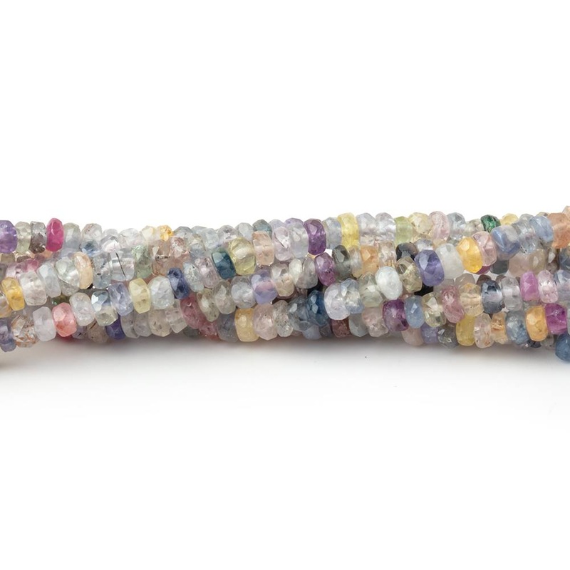 3mm Multi Color Sapphire Faceted Rondelle Beads 16 inch 215 pieces (ONLINE ORDER ONLY)
