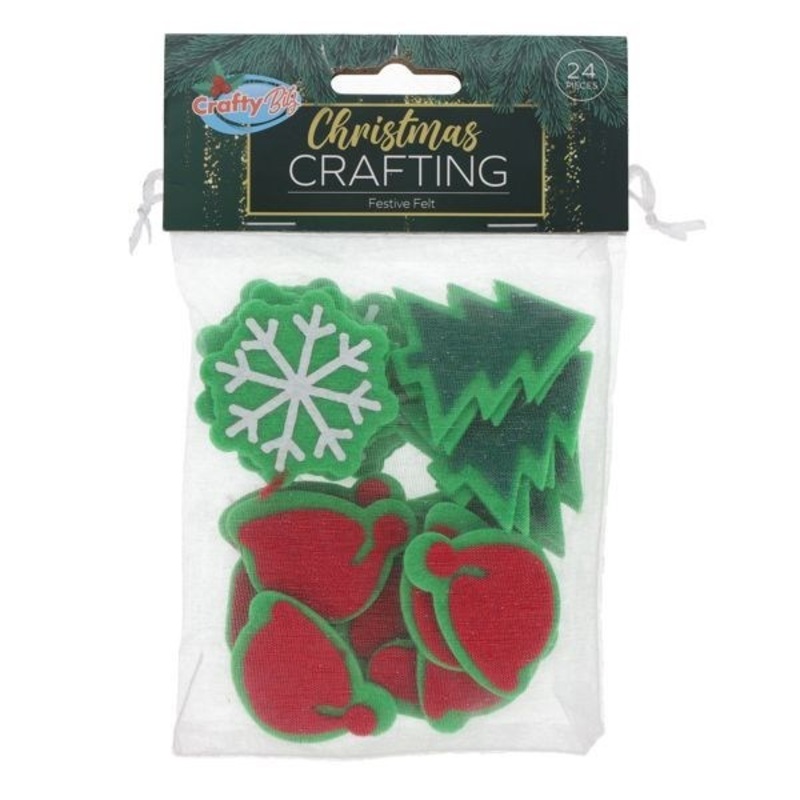 **Christmas Crafting  Festive Felt Asstd Pack of 24