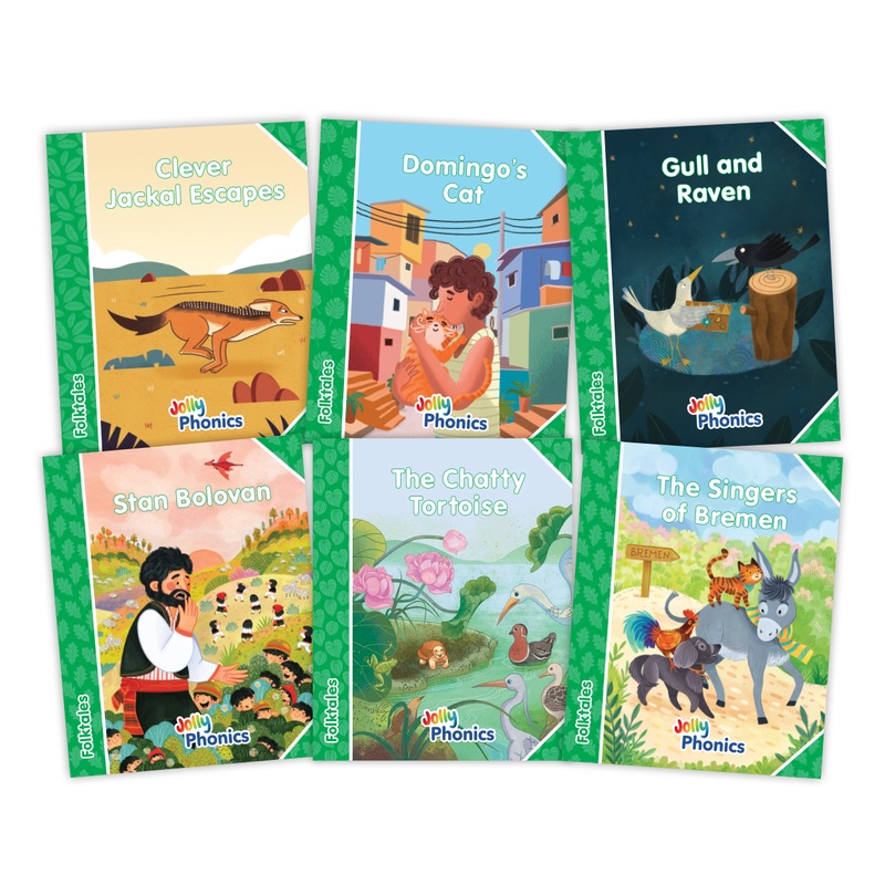 Jolly Phonics Decodable Readers Folktales Readers  Level 3 (Green Level)