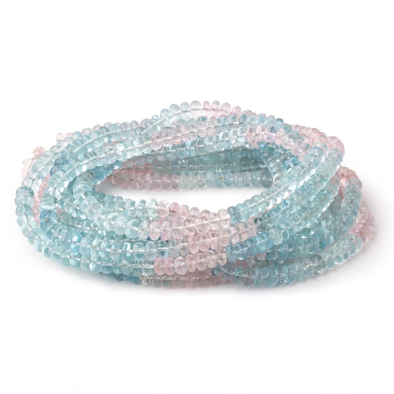 5-6mm Multi Color Beryl Plain Rondelle Beads 18 inch 145 pieces AA (ONLINE ORDER ONLY)