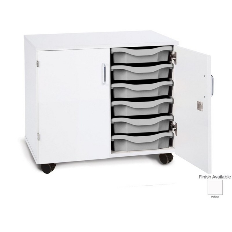 Monarch Mobile 12 Tray Single Tray Storage Unit with Lockable Doors