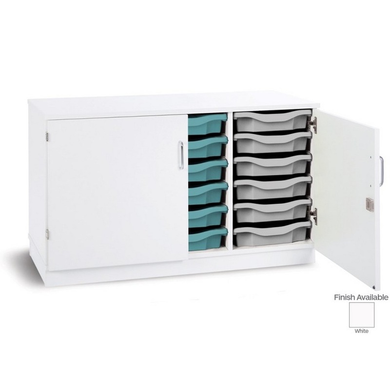 Monarch Mobile 18 Tray Single Tray Storage Unit with Lockable Doors
