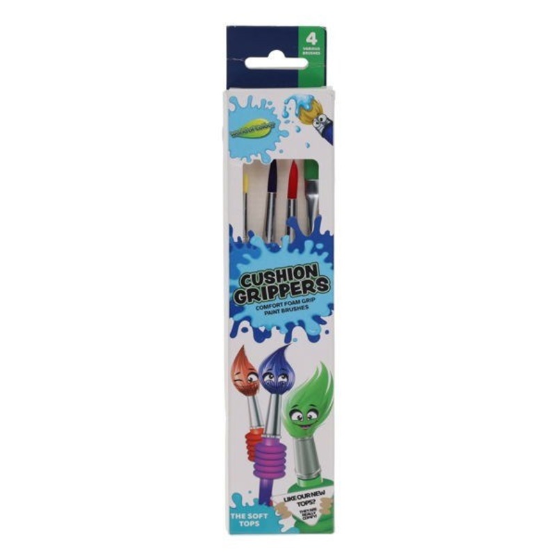Comfort Foam Grip Paint Brushes Pack of 4