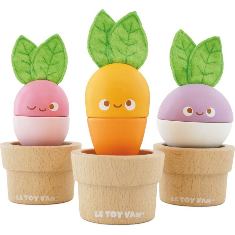 Stacking Wooden Veggies – 9 Pieces
