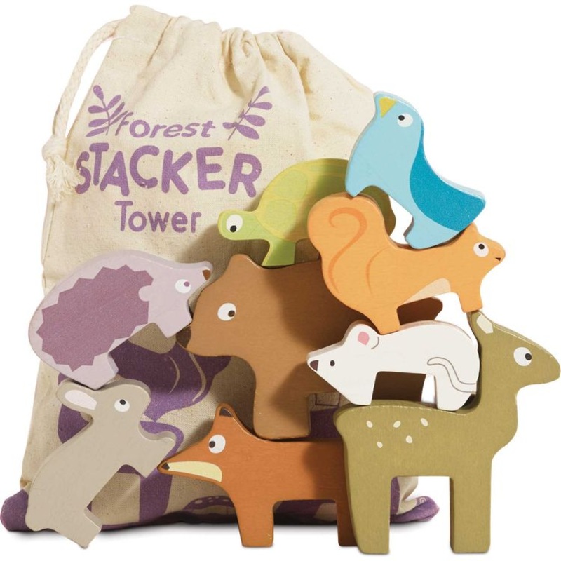 Woodland Stacking Forest Animals & Bag – 10 Pieces
