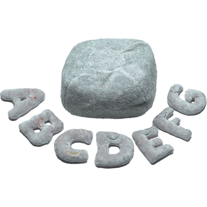 Alphabet Plush Mini Set – Dove Grey Letters with Light Grey Bag