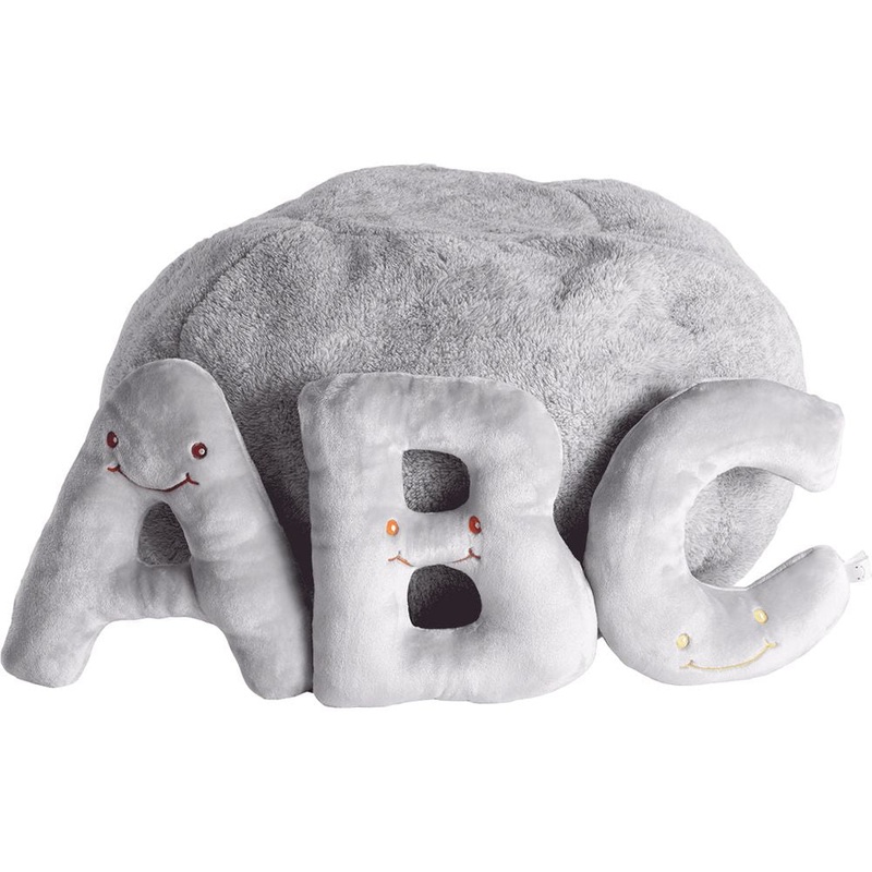 Alphabet Plush Set – Dove Grey Letters with Light Grey Bag