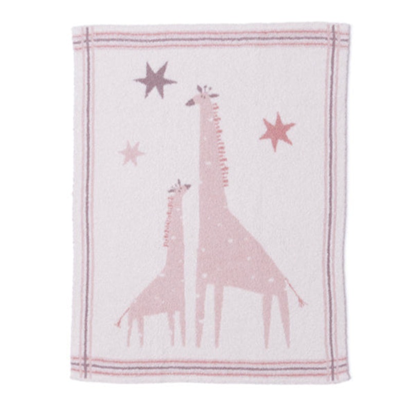 CozyChic Giraffe Stroller Blanket – Dusty Rose Multi