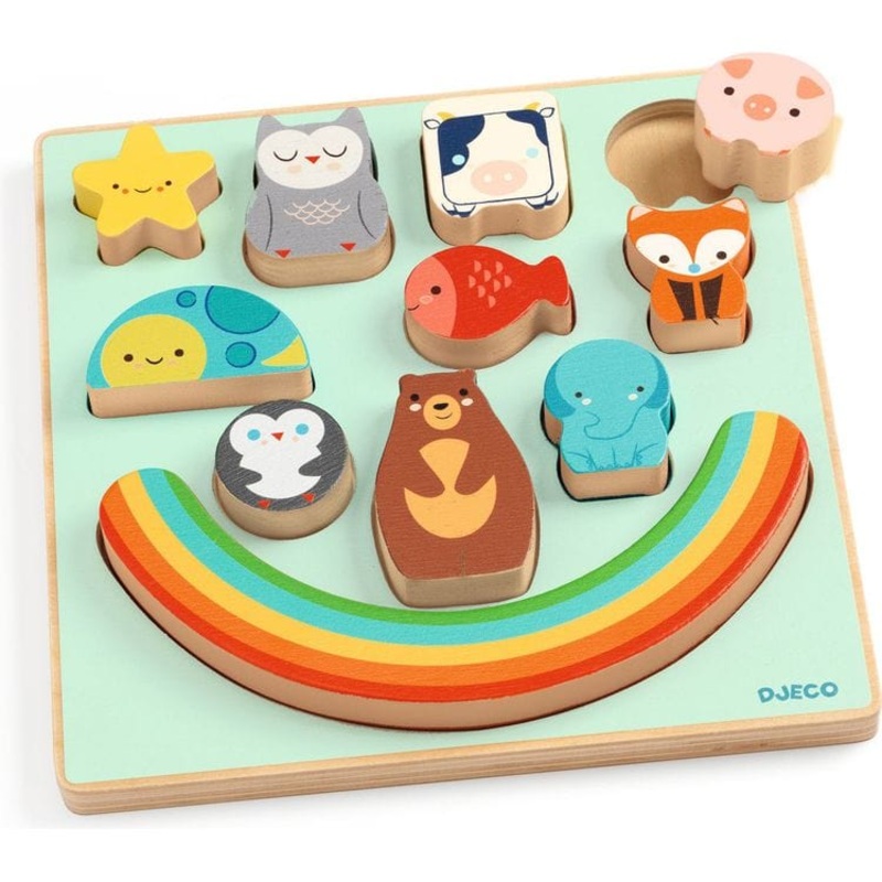 Wooden Puzzle & Balancing Game – Rainbow
