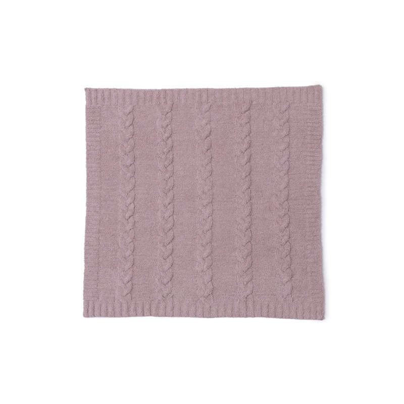 CozyChic Braided Cable Receiving Blanket – Heathered Rose-Dusty Mauve