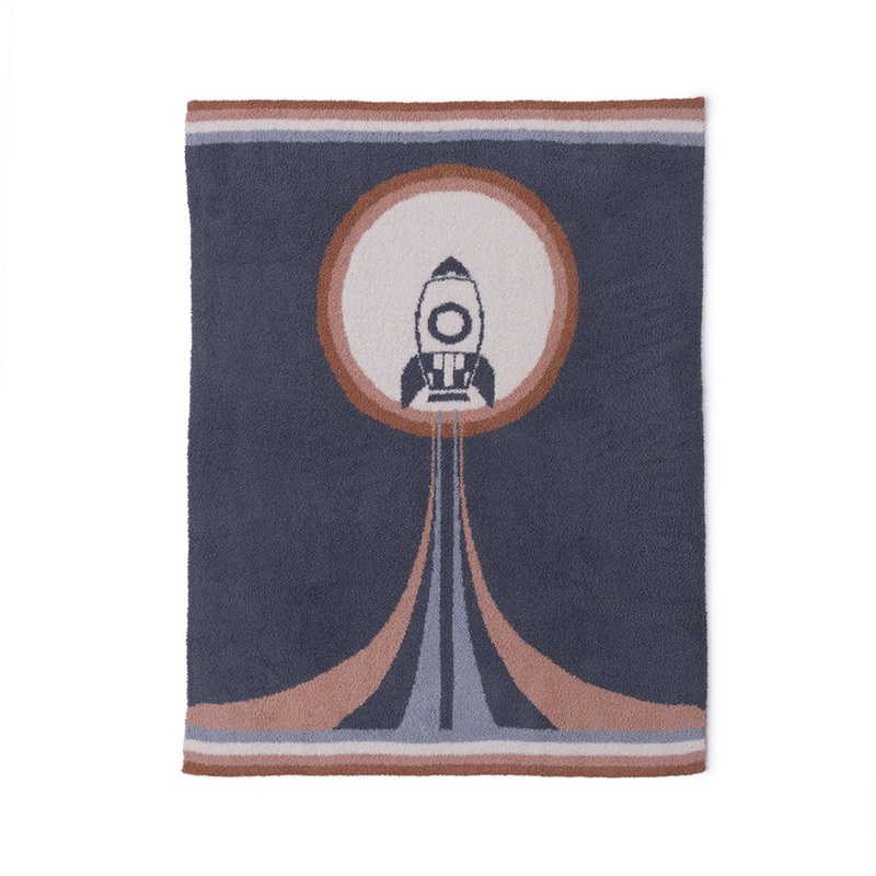 CozyChic Spaceship Stroller Blanket – Shadow Blue Multi
