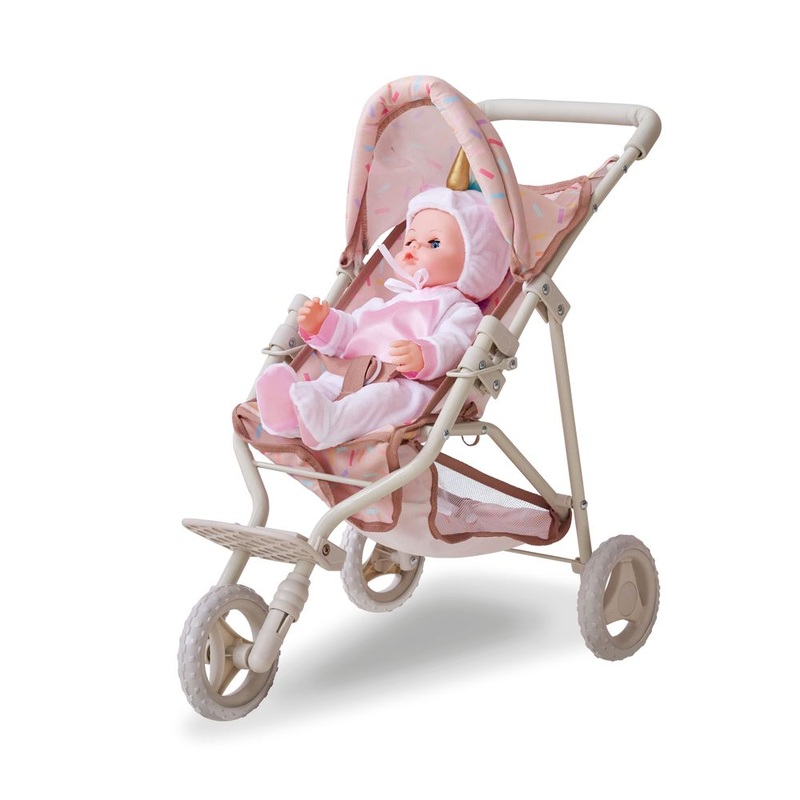 Olivia’s Little World Confetti Doll Jogging Stroller with Retractable Canopy