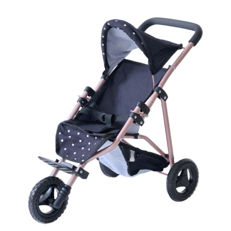 Olivia’s Little World Pin Up Doll Jogging Stroller & Retractable Canopy – Black