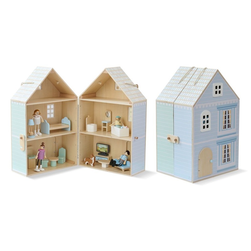 The Lovely Townhouse Wooden Carry-On Dollhouse & Accessories