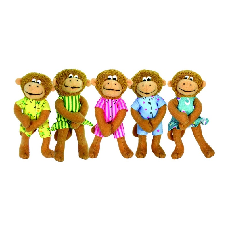 Five Little Monkeys Finger Puppet Playset
