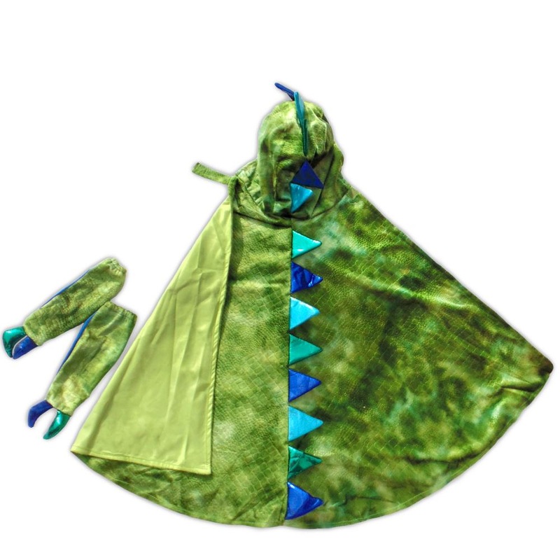 Green/Blue Dragon Cape with Claws – Size 5-6 Years