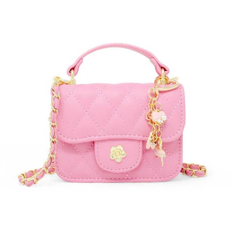 Tiny Quilted Ballet Charm Handbag – Pink