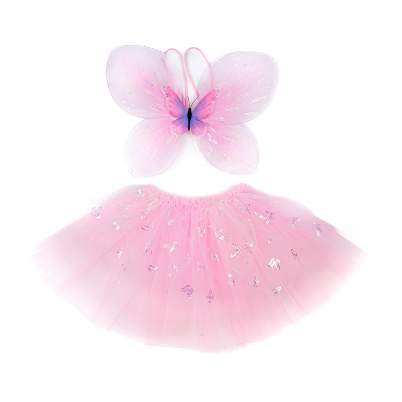 Pink Flutter Butterfly Skirt, Wings, & Wand – Size 4-6 Years
