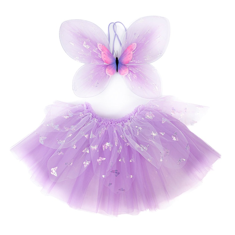 Purple Flutter Butterfly Skirt, Wings, & Wand – Size 4-6 Years