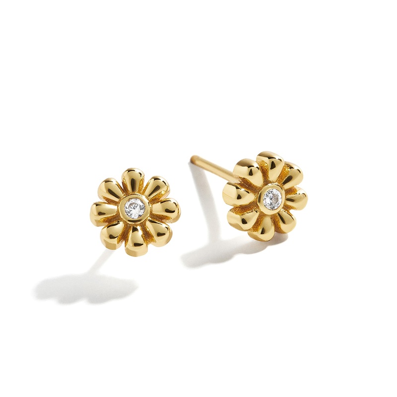 18K Gold Just For Fun Flower Earrings