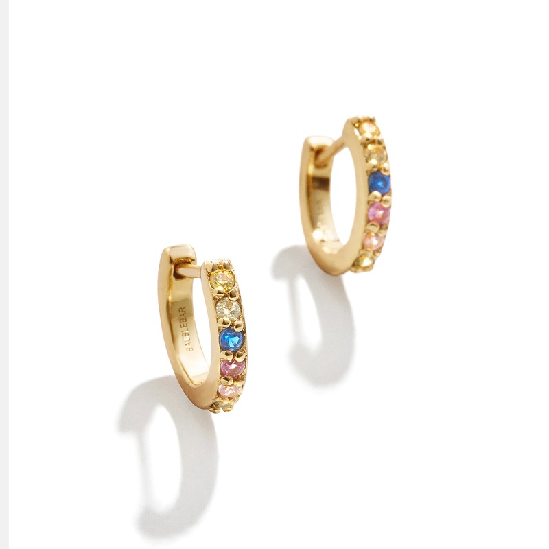 Tori 18K Gold Kids’ Rainbow Huggie Hoop Earrings
